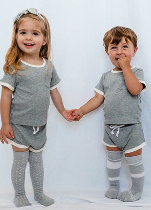 Ribbed Bamboo 2 Piece Shorts Set