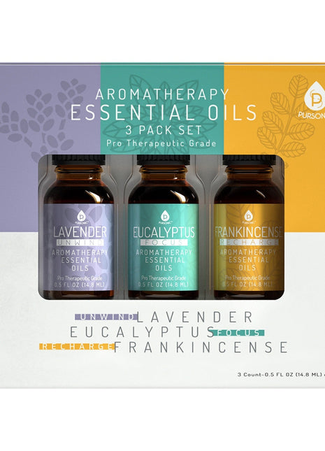 3 Pack Aromatherapy Essential oils (Lavender, Eucalyptus, Frankincense)
