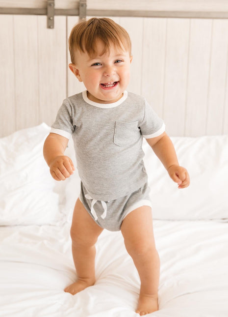 Ribbed Bamboo 2 Piece Shorts Set