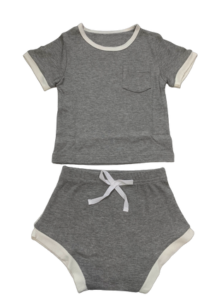 Ribbed Bamboo 2 Piece Shorts Set
