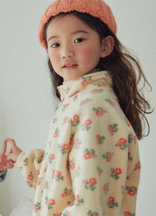 Baby Girl High Neck Jacquard Thick Warm Two Pieces Sets