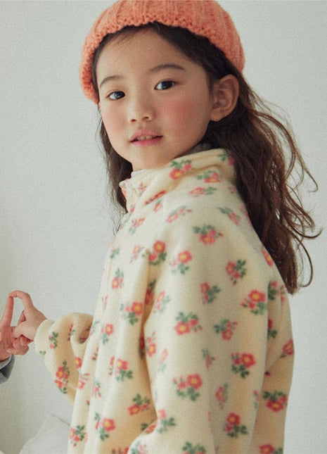 Baby Girl High Neck Jacquard Thick Warm Two Pieces Sets